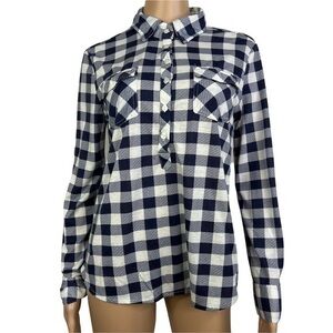 Love Potion Women Top Blouse Plaid Buttons Down Sz S
